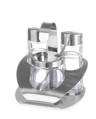 Condiment set by Hendi – Stainless Steel Glass, Silver, Model 465332