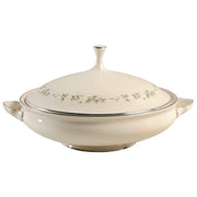 Brookdale Round Covered Vegetable Bowl by Lenox – 32 ounces, Ceramic, Yellow,White