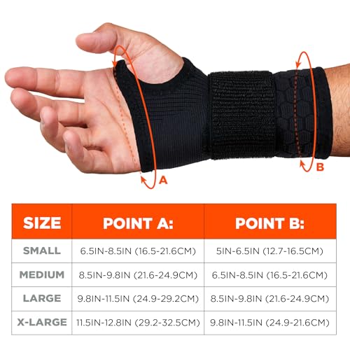 Ergodyne Large / Black / Wrist Support Sleeve - Single Strap Hand & Wrist Braces
