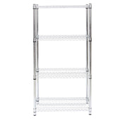 Heavy Duty Wire Shelving With 1 1/2" Post - 48" L x 18" W x 74" H by HUBERT – Alloy Steel, Silver, Model T1848K-74