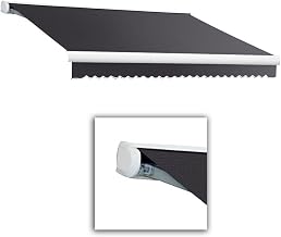 AWNTECH 10 FT. Key WEST Manual Retractable Awning 120 in. W X 9.38 in. H X 96 in. D Acrylic Fabric in Gunmetal FM10-GUN