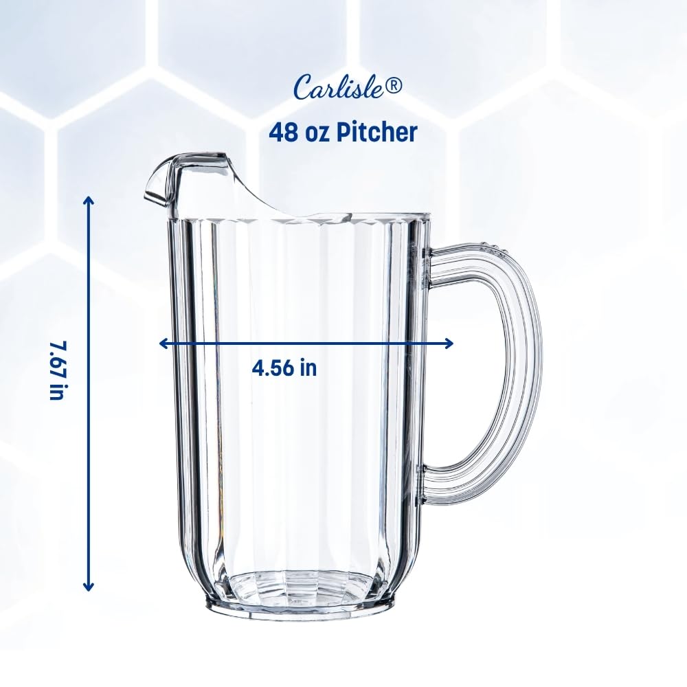 Carlisle FoodService Products Clear / 48 Ounces (Pack of 6) / Polycarbonate Jugs