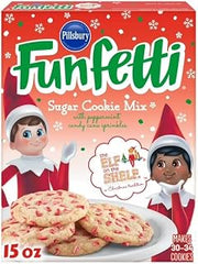 Pillsbury Funfetti The Elf on the Shelf Sugar Cookie Mix with Peppermint Candy Cane Sprinkles