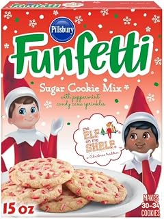 Pillsbury Funfetti The Elf on the Shelf Sugar Cookie Mix with Peppermint Candy Cane Sprinkles