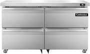 DL48-SS-U-D Designer Line Two Section Undercounter Refrigerator, 48" W, Full Stainless & Four Drawers