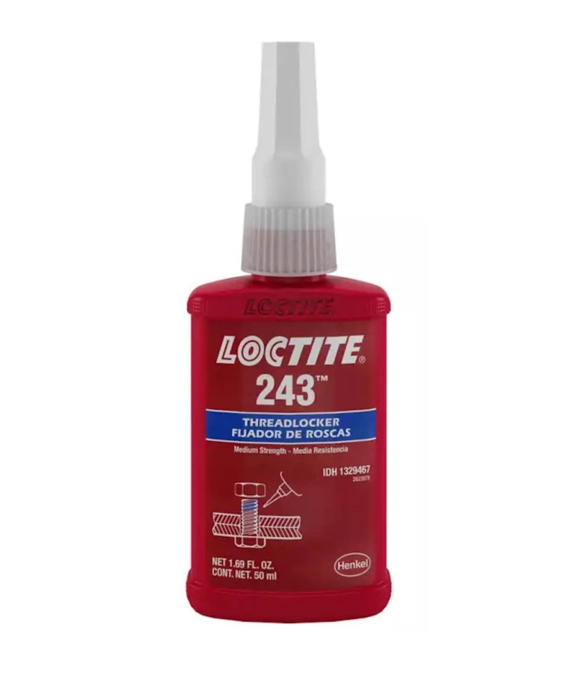 Genuine 243 x 50ml Medium Strength Oil Tolerant Threadlocker by Loctite – 1.69 Ounces, Metal, Blue, Model L-243