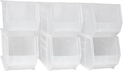 Akro-Mils 30265 AkroBins Plastic Storage Bins, 18"x8.25"x9", Clear, 6-Pack