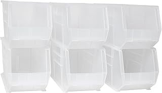 Akro-Mils 30265 AkroBins Plastic Storage Bins, 18"x8.25"x9", Clear, 6-Pack