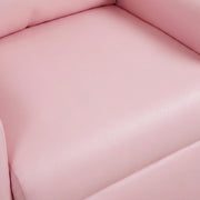 Pink Kids Recliner Chair with Cupholder by Furnifact – PVC Fabric, Wood, Foam, Pink