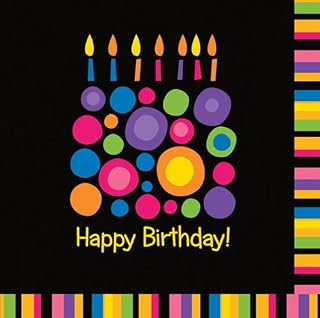 Creative Converting 655851 3 Ply Beverage Napkins Birthday Cake Dots 192 Counts