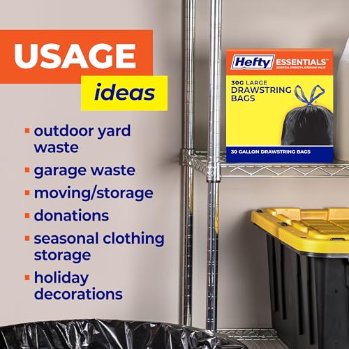 Hefty Large (30 Gallon)​ / 56 Count (Pack of 1) / Black Trash Bags