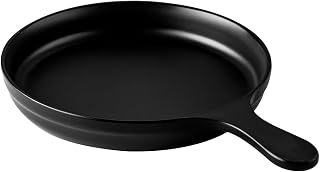 CAC Melamine Skillet Round With Handle Matte Black 9-1/2"D 13-5/8"OL, Box of 12