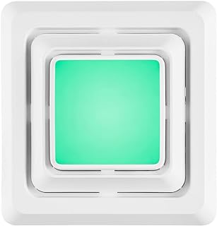 Broan-NuTone FG600RGBS Customizable Color Changing LED Cover/Grille for Bathroom Fans, Easy DIY Install, Smart Phone App, Bright White