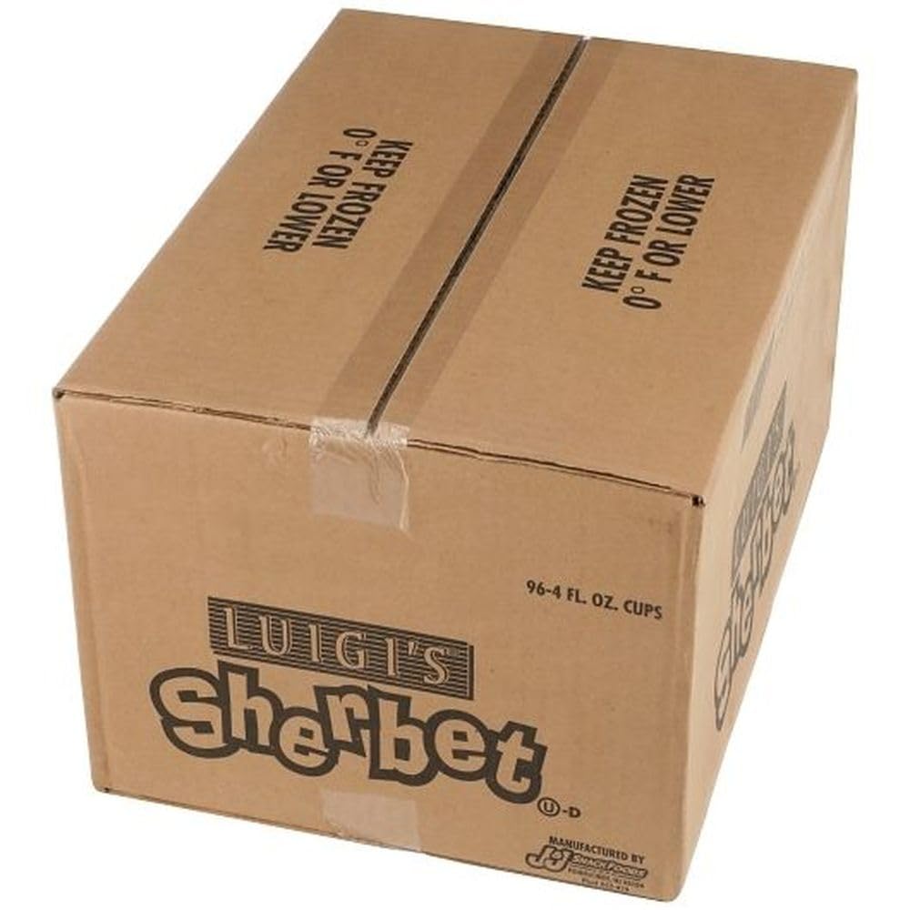 Luigis Orange Sherbet Cup by J and J Snack Foods – 4 ounces, Pack of 96