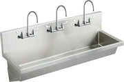 Elkay EWMA6020SACTMC Commercial 60" x 20" single Wall Hung Multiple Station Hand Wash Sink Kit 1 Hole