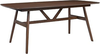 New Classic Furniture Miller 78" Wood Rectangular Dining Table in Walnut