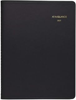 2021 Two Person Daily Appointment Book & Planner by AT-A-GLANCE, 8" x 11", Large, Black (702220521)