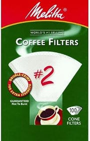 Melitta 622712 #2 White Cone Coffee Filters 100 Count