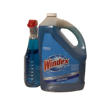 Glass & Multi Surface Cleaner 946 mL Spray 5L Refill Bottle by Windex – 201.05 Fl Oz (Pack of 1), 1, Windex Advanced Glass & Multi Surface Cleaner 946 Ml Spray Bottle and 5l Refill