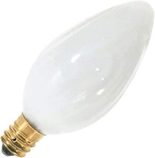 Satco S3372 120V Candelabra Base 25-Watt F10 Light Bulb, White