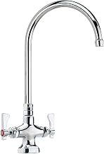 Royal Series Single Deck Mount Pantry Faucet by Krowne – 5"L x 9"W x 3"H, Stainless Steel, Chrome, Model 16-302L