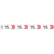Grab N Go Tamper Evident Tape for Deli Containers Merchandising Food Tape Red Chevron - 1"W x 500 ft Roll by HUBERT – Plastic, Clear, Model 64953