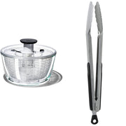 OXO Salad Spinner Glass + Locking Tongs / Stainless Steel / 1 Spinners