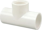 NIBCO Fig No 402-130, 1 in. x 1 in. x 1/2 in. PVC Tee Slip x Slip x Female Iron Pipe Thread (FIPT), Schedule 40, Threaded