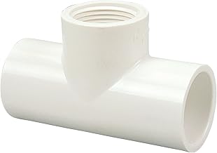 NIBCO Fig No 402-130, 1 in. x 1 in. x 1/2 in. PVC Tee Slip x Slip x Female Iron Pipe Thread (FIPT), Schedule 40, Threaded