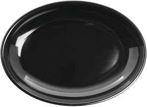 Shallow Serving Bowl Oval Black Melamine - 16"L x 12"W x 2"H
