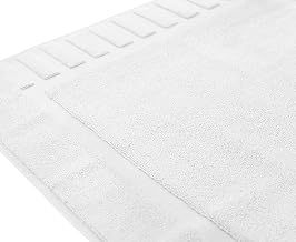 Generic Ganesh Mills Oxford Silver Towel Bathmat Collection - 86% Cotton and 14% Polyester, Cam Border, White- Soft, Absorbent, Durable, Non-Slip, Ideal for Home, Spa, Gym, Hotel Use(Pack of 24)