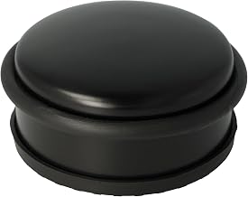 Westcott E-19002 00 Round Stainless Steel Door Stopper, Door-Friendly and Non-Slip, 10 x 4 cm, 1200 g, Black