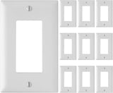 Legrand Pass & Seymour TP26WCP Trademaster Mid-Size Unbreakable Nylon Wall Plate, 1 Gang, One Decorator Rocker GFCI Cover, White (10 Pack)