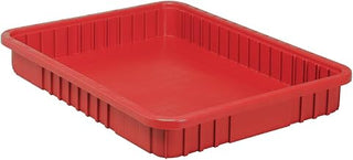 QUANTUM STORAGE SYSTEMS DG93030 Dividable Grid Storage Container, Heavy-Duty Stackable Plastic Parts Bin for Warehouse, Assembly & Industrial Organization, 22-1/2" x 17-1/2" x 3", Clear, 6-Pack