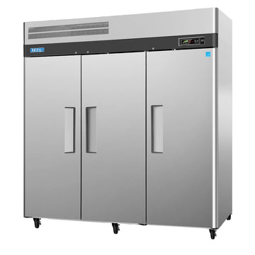 Commercial 3-Solid-Door Reach-In 72-CU. Ft. Refrigerator by Turbo Air – 72 cubic feet, 72.0 cubic_feet, Silver, Model M3R723