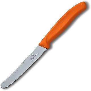 Victorinox Swiss Classic 4-1/2-Inch Utility Knife with Round Tip, Orange Handle
