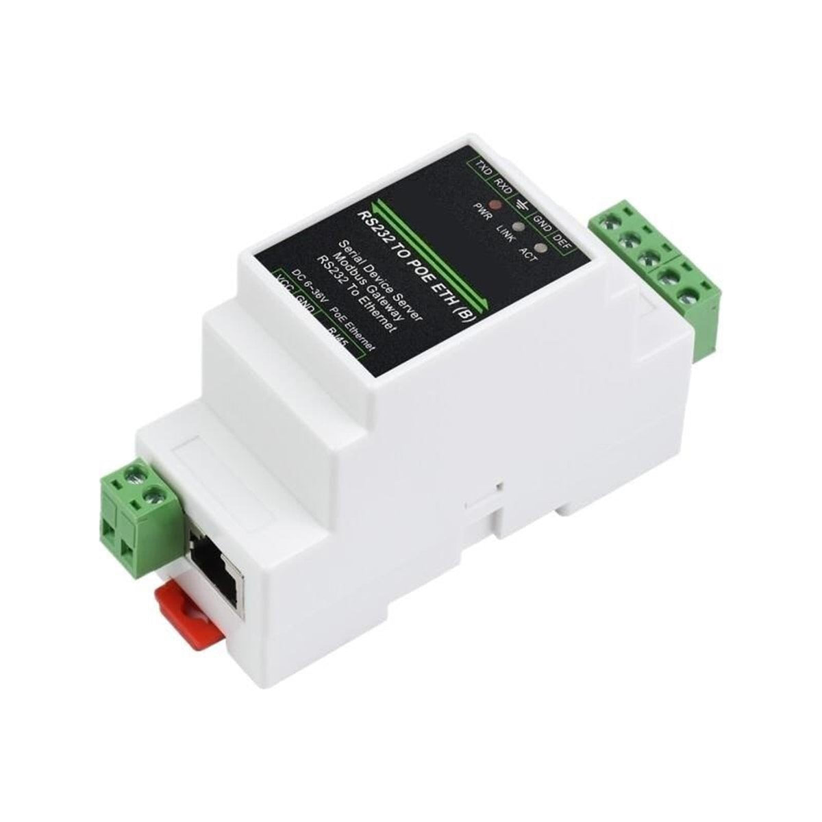Rail‑Mount RS232‑RJ45 Serial Server by EJHUMWNZP – One Size, No PoE, Model EJHUMWNZP