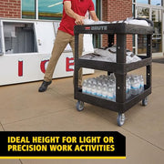 Rubbermaid Commercial Products Black / Medium / 3-Shelf Utility Carts