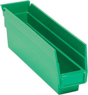 QUANTUM STORAGE SYSTEMS K-QSB100GN-12 12-Pack Plastic Shelf Bin Storage Containers, 11-5/8" x 2-3/4" x 4", Green