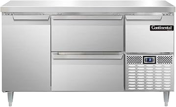 DLFA60-SS-D Designer Line Freezer Base Worktop Unit, 60" W, Full Stainless & Two Drawers