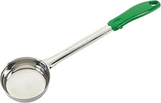 Winco Solid Food Portioner, 4-Ounce, Medium, Stainless Steel, Green | Dishwasher safe, Solid bottom for easy serving, Color-coded handles for quick identification, Restaurant service