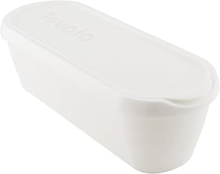 Tovolo Half Gallon Ice Cream Container for Home Made Ice Cream Glide A Scoop Ice Cream Tub for Reusable Frozen Treats, 2.5 Quart BPA Free Insulated Freezer Safe Container with Lid, White