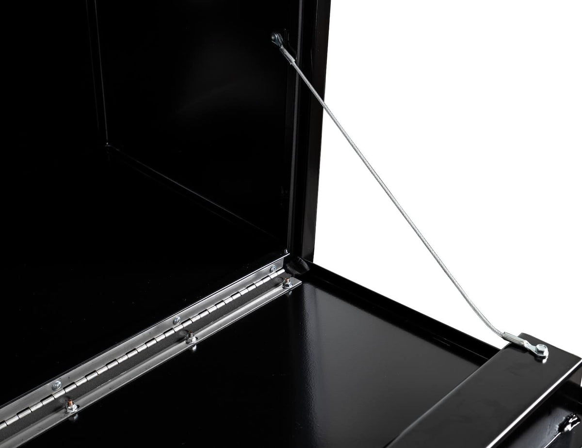 Buyers Products Company Black Gloss / 18 x 18 x 60 Inches / Rectangular, metal, hinged lid, smooth black powder-coated finis Truck Bed Toolboxes