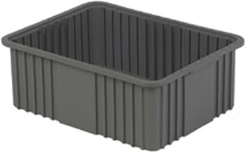 LewisBins Divider Box, 22-3/8" x 17-3/8" x 8", Gray, Lot of 4