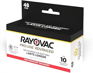 Rayovac Proline Advanced Mercury-Free Hearing Aid Batteries 48/Box Size 10