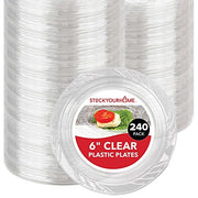 Stock Your Home 240 / 6 Inch / Clear Dessert Plates