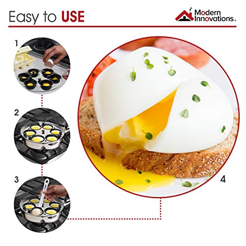 Modern Innovations 6 Egg Cups Pan / Silver / 45.0 milliliters Egg Poachers