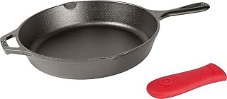 Lodge Pre-Seasoned Cast Iron Skillet with Hot Handle Holder, 10.25 Inches | Non-Toxic & Naturally Non-Stick Cast Iron Pan, Compatible with Oven, Stove, Grill & Campfire, Made in USA
