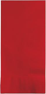 Creative Converting 600 Count Touch of Color Dinner Paper Napkins, Classic Red