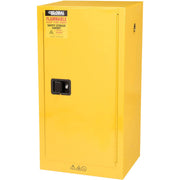 Compact Flammable Storage Cabinet 16 Gallon Capacity 1 Shelf by Global Industrial – 18"L x 23"W x 44"H, Alloy Steel, Yellow, Model SC16F